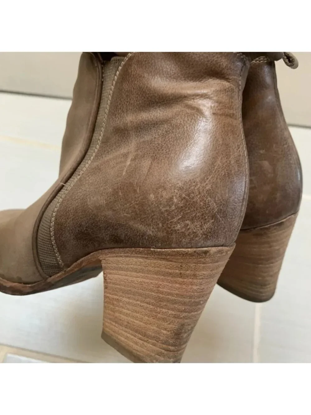 Aquatalia Leather  Tan Heeled Ankle Booties 6.5